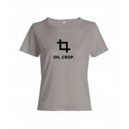 Женская футболка со смешной надписью "Oh, crop"/Смешная