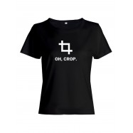 Женская футболка со смешной надписью "Oh, crop"/Смешная