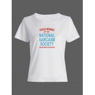 Женская футболка со смешной надписью "Nation sarcasm society"/Смешная