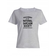 Женская футболка со смешной надписью "Nation sarcasm society"/Смешная