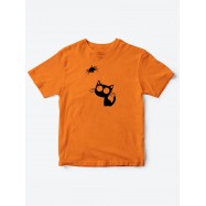 футболка для ваших детей "Котенок и паучок"