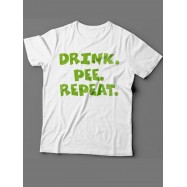 Мужская футболка с прикольным принтом "Drink. Pee. Repeat "