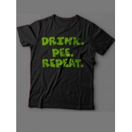 Мужская футболка с прикольным принтом "Drink. Pee. Repeat "
