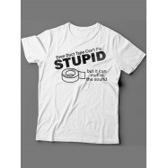Мужская футболка с прикольным принтом "Even duct tape can't fix stupid, but it can muffle the sound"