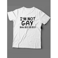 Мужская футболка с прикольным принтом "I'm not gay"