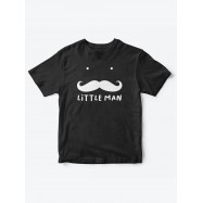 Прикольные футболки для мальчика с принтом "Усы" и надпись "Little man"
