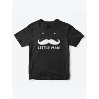 Прикольные футболки для мальчика с принтом "Усы" и надпись "Little man"