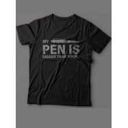 Мужская футболка с прикольным принтом "My pen is bigger than yours"