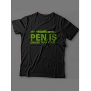 Мужская футболка с прикольным принтом "My pen is bigger than yours"