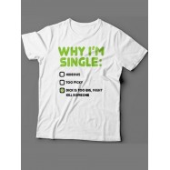 Мужская футболка с прикольным принтом "Why i'm single"