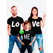 Футболка Family Look с принтом "LO VE me" в одном стиле для всей семьи