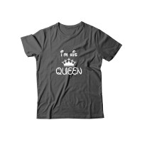 Смешные и оригинальные парные футболки для двоих влюблённых с принтом Im her KING & Im his QUEEN