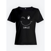 Стильные футболка с принтом "Smile" для всей семьи