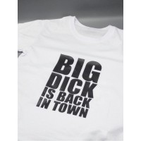 Прикольная, смешная мужская футболка с принтом "Big dick is back in town"