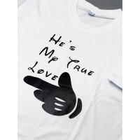 Парная футболка для двоих с принтом "She's & He's my true love (Она Он моя настоящая любовь)"