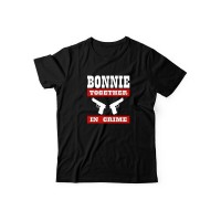 Парная футболка для двоих с принтом "Bonnie&Clyde"