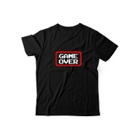 Парная футболка для двоих с принтом "Game over"
