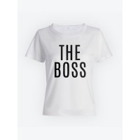 Семейные футболки с классным текстом Real bosses / Классная семейная одежда