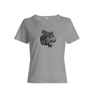 Sharp& Женская футболка с принтом Тигра / оверсайз