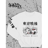 Sharp@Shop Свитшот Аниме белый оверсайз ахегао Токийский Гуль