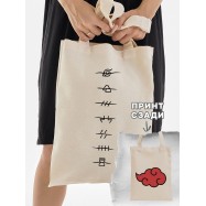 Сумки шопперы с принтом Аниме Sharp&Shop Эко сумка шоппер аниме бежевый с принтом без молнии