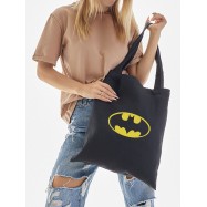 Сумка, шоппер с принтом и приколом Sharp&Shop Сумка шоппер черный с принтом Бэтмен Batman бетмен унисекс