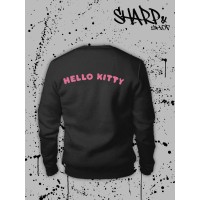 Толстовки, свитшоты и худи Hello Kitty Sharp&Shop Свитшот Hello Kitty черный оверсайз толстовка Куроми