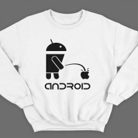 Прикольный свитшот с надписью "Android"