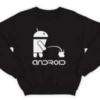 Прикольный свитшот с надписью "Android"