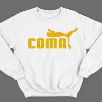 Прикольные свитшоты с надписью "COMA" ("Кома")