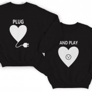 Парные свитшоты для влюбленных "Plug" и "And play"