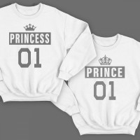 Парные свитшоты для влюбленных "Prince" + "Princess"