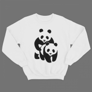 Прикольный свитшот с принтом "Панда спит с пандой"
