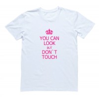 Футболка для беременных с надписью "You can look but don`t touch"