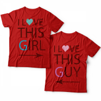 Парные футболки для влюбленных "I LOVE THIS GIRL/GUY" ("Я люблю эту\этого девчонку\парня")"