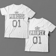 Парные футболки для влюбленных "Prince" + "Princess"