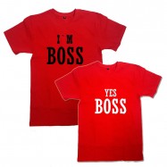 Парные футболки с надписью "I'm Boss&amp;Yes Boss"