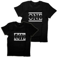Парные футболки с надписью "ONE LOVE"