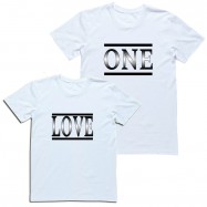 Парные футболки с надписью "ONE LOVE"