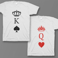 Парные футболки для влюбленных "Король пики и Королева черви"