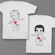 Парные футболки для влюбленных 'Я ❤️ его' / 'Я ❤️ её'