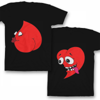 Парные футболки для влюбленных 'Похотливые сердечками'