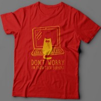 Прикольная футболка с надписью "Don't worry, I'm from tech support" ("Не переживай, я из тех поддержки")