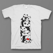 Прикольная футболка с принтом "Большая куча из панд"