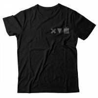 Прикольная футболка с маленьким принтом Икс Треугольник Куб