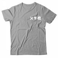 Прикольная футболка с маленьким принтом Икс Треугольник Куб