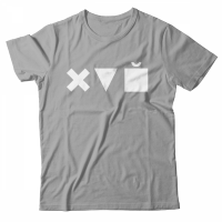 Прикольная футболка с принтом Икс Треугольник Куб