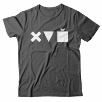 Прикольная футболка с принтом Икс Треугольник Куб