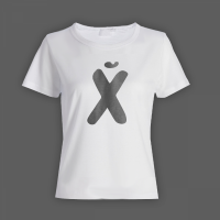Женская прикольная футболка с принтом буква Х*Й