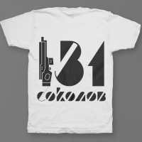 Именная футболка с футуристичным шрифтом и лазерным ружьем #63